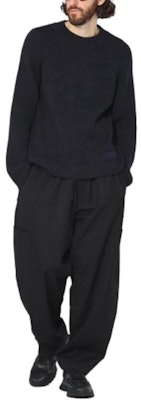 Marine Serre 黑色纯色圆领宽松毛衣 AMST012CKNI0036-BK99 Shop Marine Serre 黑色纯色圆领宽松毛衣 AMST012CKNI0036-BK99