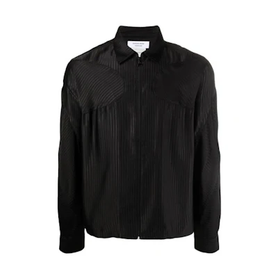 Marine Serre Black Zip-Up Printed Relaxed Collar Jacket T134FW22X-BLACK