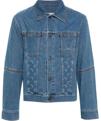 Marine Serre 藍色Logo印花長袖扣式外套 MJA063ACDEN0001BL05 Buy Marine Serre 藍色Logo印花長袖扣式外套 MJA063ACDEN0001BL05