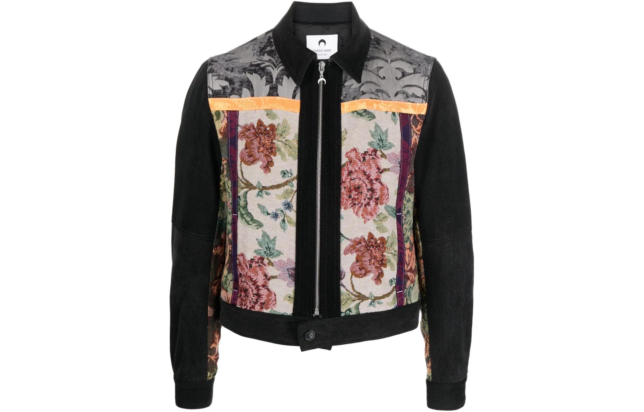 Marine Serre Floral Full-Print Zip-Up Jacket Unisex Multicolor UJA014DWOV0010