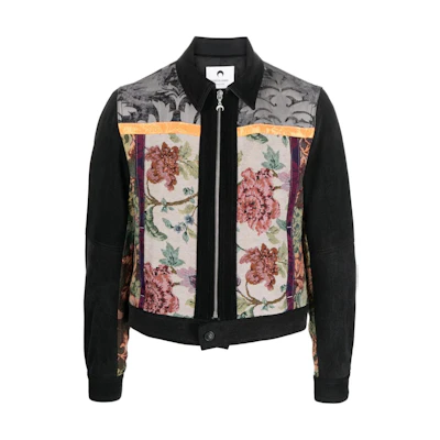 Marine Serre Floral Full-Zip Long-Sleeve Jacket Multicolor MCO021DWOV0010-MU00