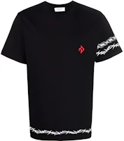 Marine Serre FW21 Abstract Logo Print Black Short Sleeve T-Shirt Men T129FW21MJERCO002800 Marine Serre FW21 Abstract Logo Print Black Short Sleeve T-Shirt Men T129FW21MJERCO002800
