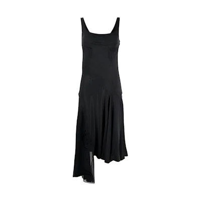 Marine Serre FW21 Asymmetric Sleeveless Dress Black D002FW20WCU0001BLACK