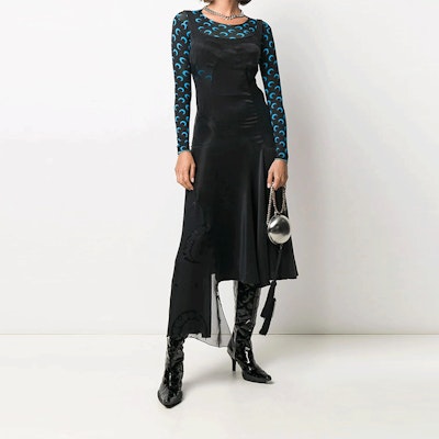 Marine Serre FW21 不對稱無袖連身裙 黑色 D002FW20WCU0001BLACK Lookbook Marine Serre FW21 不對稱無袖連身裙 黑色 D002FW20WCU0001BLACK