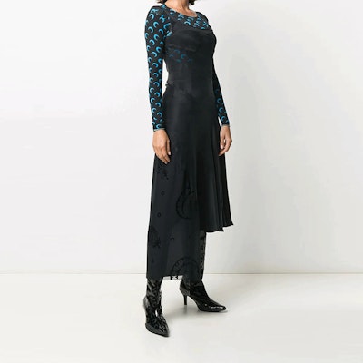 Marine Serre FW21 不對稱無袖連身裙 黑色 D002FW20WCU0001BLACK Purchase Marine Serre FW21 不對稱無袖連身裙 黑色 D002FW20WCU0001BLACK