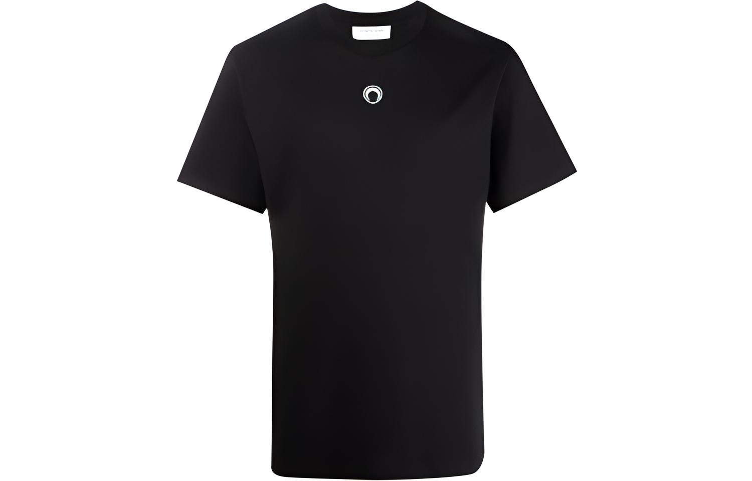 Marine Serre FW21 Moon Cotton Crewneck T-Shirt Black - T129ICONMJERCO002800