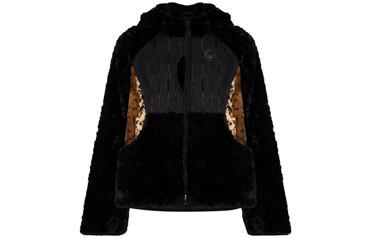 Marine Serre FW21 Solid Color Fleece Hoodie Jacket Black () T082FW20MU