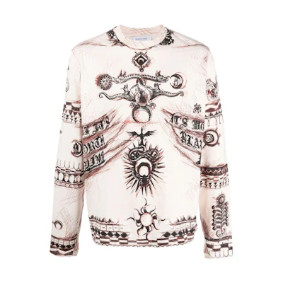 Marine Serre FW22 Pattern Print Collared Jacket Obsidian Black Unisex J088FW22XWOTPA02100