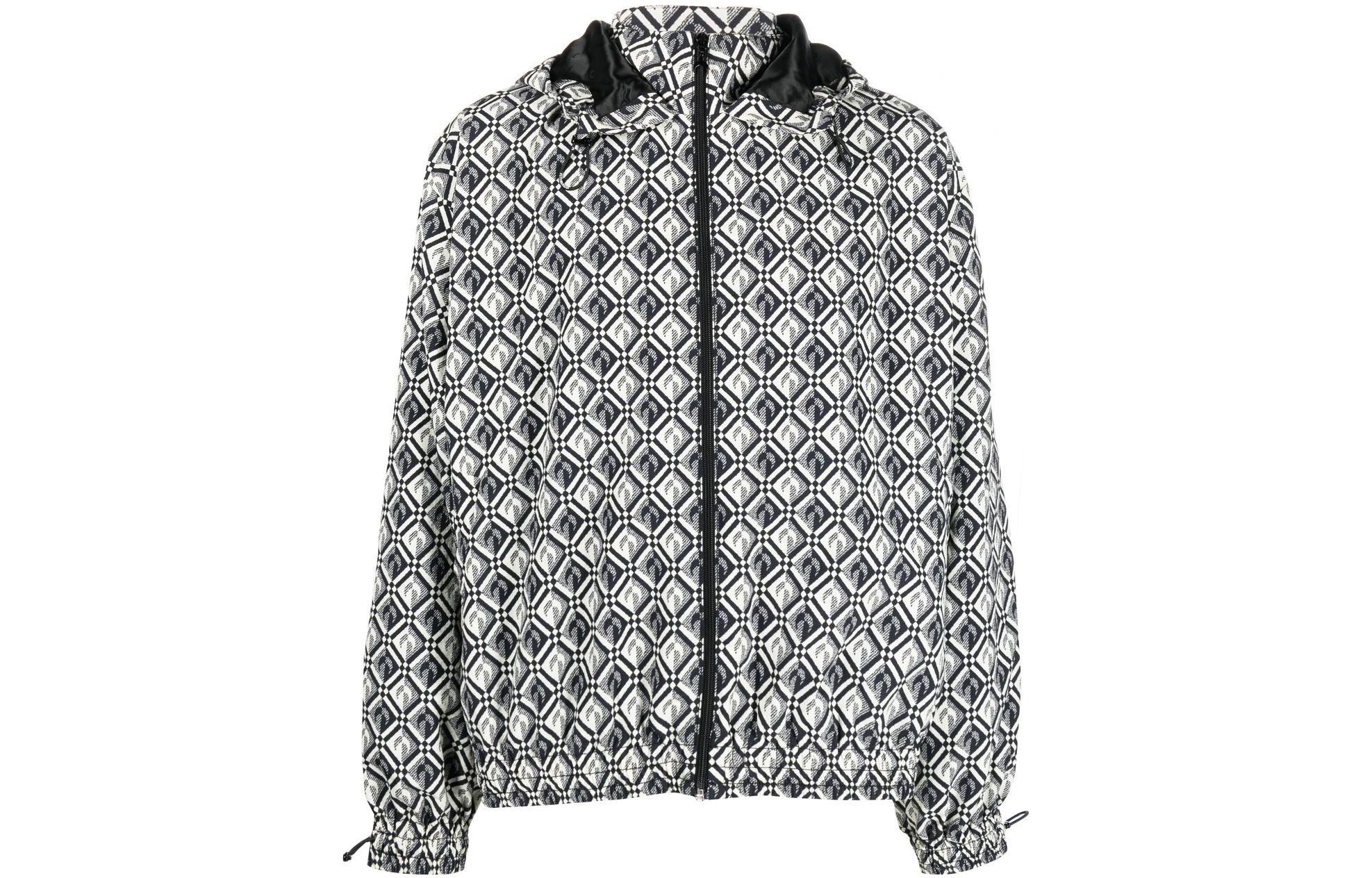 Marine Serre FW22 Pattern Print Collared Jacket Obsidian Black Unisex J088FW22XWOTPA02100