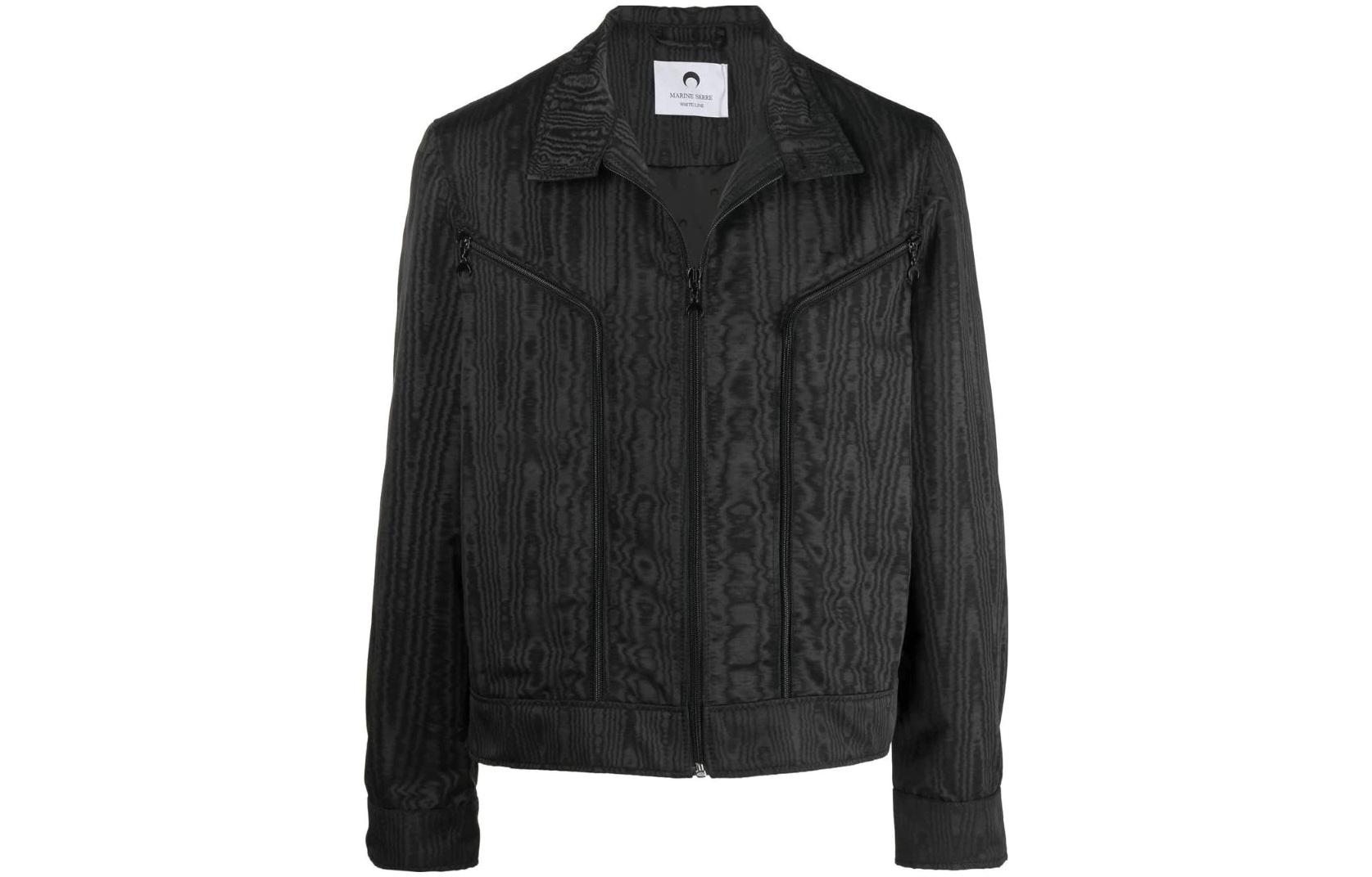 Marine Serre FW22 Wave-Effect Zip-Up High-Neck Jacket Men’s Gray J050ICONMSS22WOTPL000100