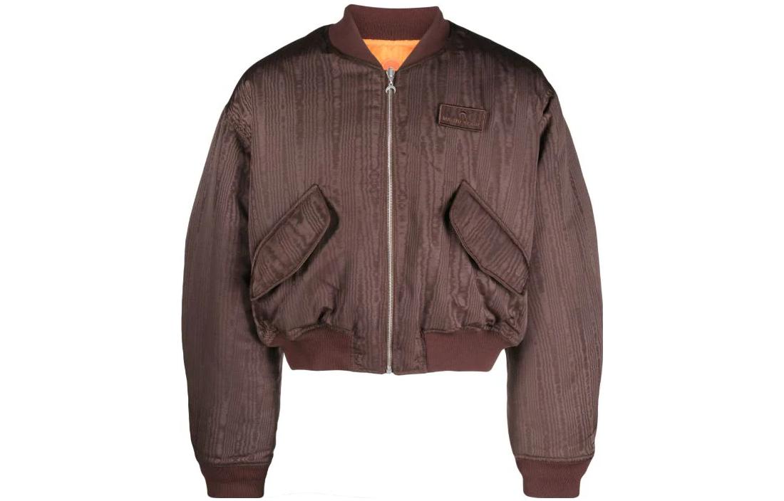 Marine Serre FW23 Brown Wavy Zipper Pocket Bomber Jacket Unisex UJA039OR10