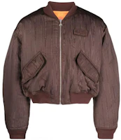 Marine Serre FW23 Brown Wavy Zipper Pocket Bomber Jacket Unisex UJA039OR10 Marine Serre FW23 Brown Wavy Zipper Pocket Bomber Jacket Unisex UJA039OR10