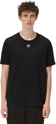 Marine Serre FW23 新月印花黑色短袖圓領T恤 男款 MTO096BK99 2