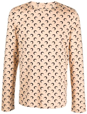 Marine Serre FW23 米色月亮印花長袖圓領T恤 MTO091TA10 Order Marine Serre FW23 米色月亮印花長袖圓領T恤 MTO091TA10