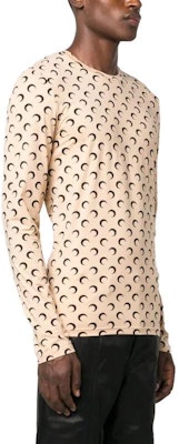 Marine Serre FW23 米色月亮印花長袖圓領T恤 MTO091TA10 Purchase Marine Serre FW23 米色月亮印花長袖圓領T恤 MTO091TA10