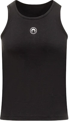 Marine Serre FW24 Logo Embroidered Sleeveless Unisex Black Tank Top MTT081CJER0011BK99 Buy Marine Serre FW24 Logo Embroidered Sleeveless Unisex Black Tank Top MTT081CJER0011BK99