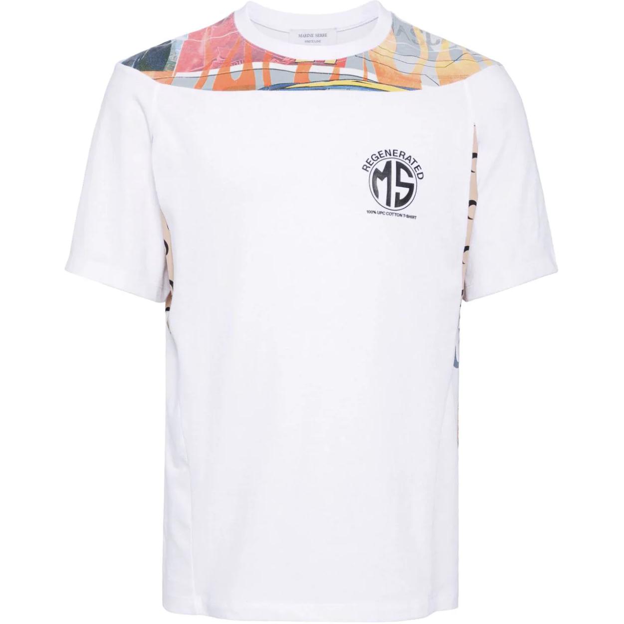 Order Marine Serre 圖案印花圓領白色T恤 FW24 短袖上衣 MTT080WH10-WHITE