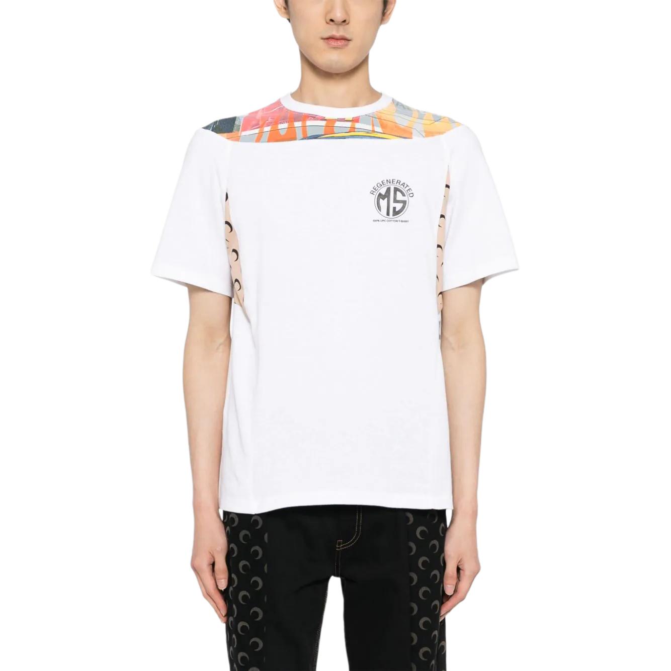 Lookbook Marine Serre 圖案印花圓領白色T恤 FW24 短袖上衣 MTT080WH10-WHITE