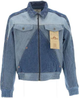 Marine Serre Loose Fit Zip Long Sleeve Jacket - Blue J105MUDENCO000406 Marine Serre Loose Fit Zip Long Sleeve Jacket - Blue J105MUDENCO000406