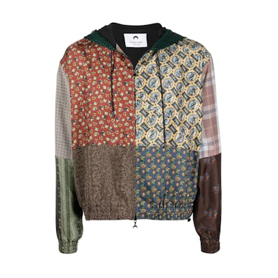 Marine Serre Patterned Half-Zip Jacket Black T134SS21MCO0021