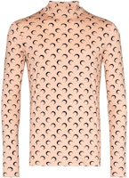 Marine Serre SS22 Logo All-Over Print High Neck Long Sleeve Tee Beige T088ICONMSS2209 Marine Serre SS22 Logo All-Over Print High Neck Long Sleeve Tee Beige T088ICONMSS2209