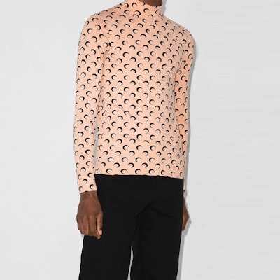 Marine Serre SS22 Logo Cetakan Penuh Leher Tinggi Lengan Panjang Beige T088ICONMSS2209 Lookbook Marine Serre SS22 Logo Cetakan Penuh Leher Tinggi Lengan Panjang Beige T088ICONMSS2209