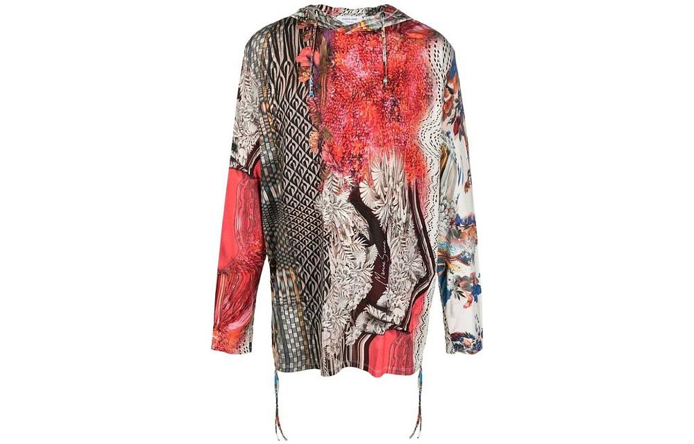 Marine Serre SS22 Red All-Over Print Hoodie T264SS22MJERVI03410