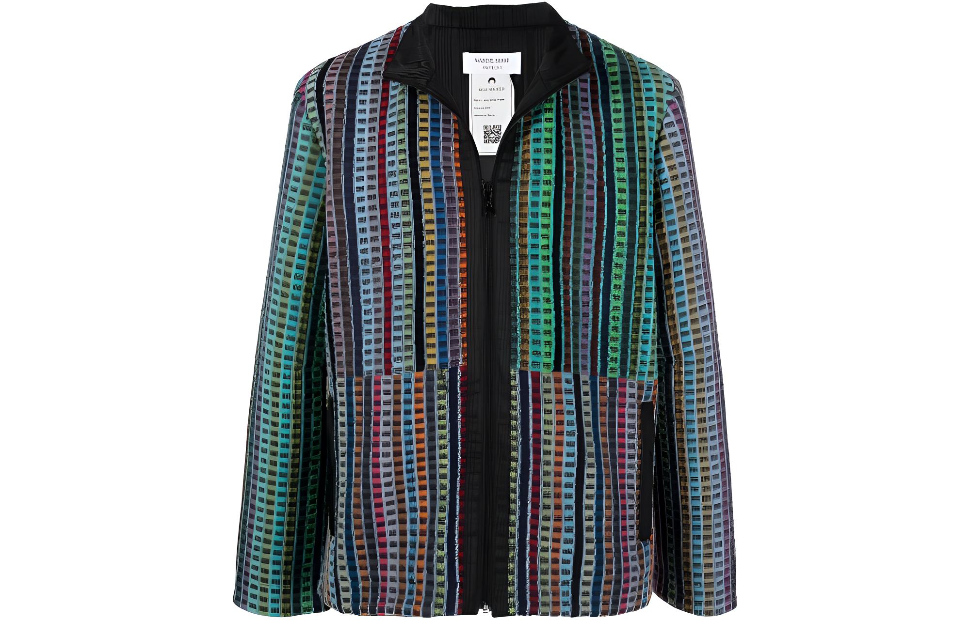 Marine Serre SS22 Woven Long Sleeve Jacket Black () J091SS22MU10