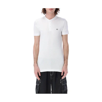 Marine Serre SS23 Solid Color Casual Polo Shirt White. T364SS23MCO002101