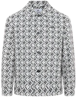 Marine Serre SS23 Black Jacquard Diamond Pattern Long Sleeve Jacket J094SS23MWOTCO0019 Marine Serre SS23 Black Jacquard Diamond Pattern Long Sleeve Jacket J094SS23MWOTCO0019