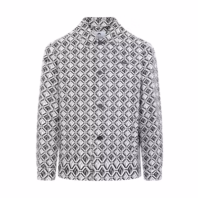 Marine Serre SS23 Houndstooth Patchwork Jacket Brown J050FW2222MUWOVO0001