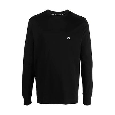 Marine Serre SS23 Black Long Sleeve Crewneck Pullover Tee T281SS23MCO002100