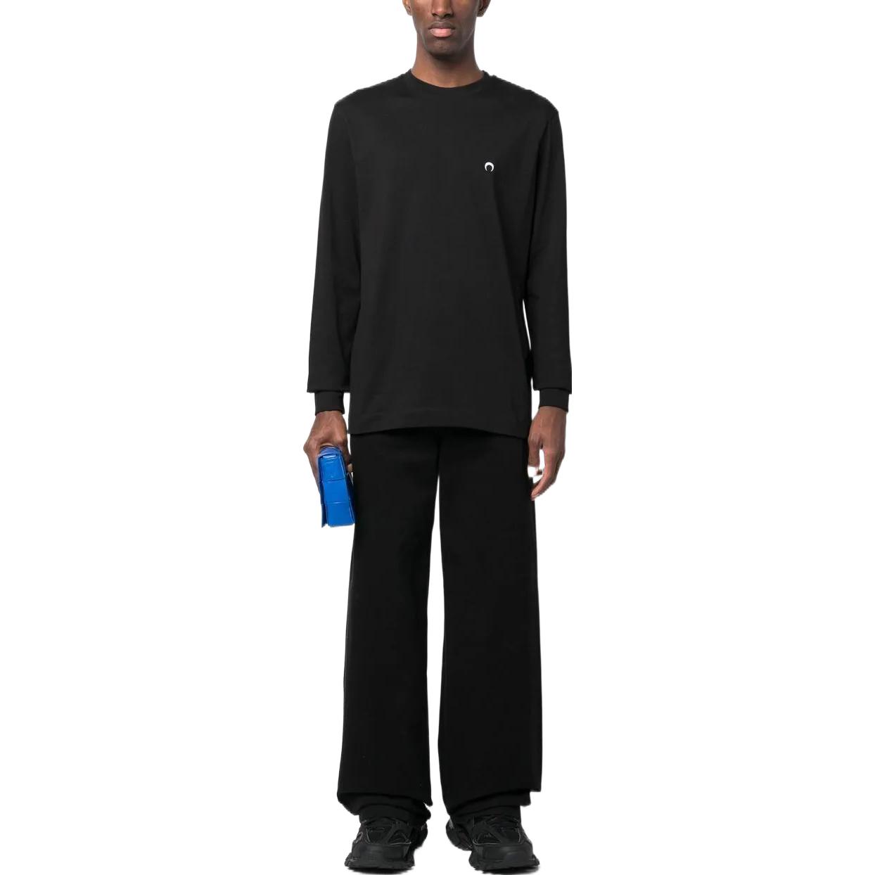 Lookbook Marine Serre SS23 黑色長袖圓領套頭T恤 T281SS23MCO002100