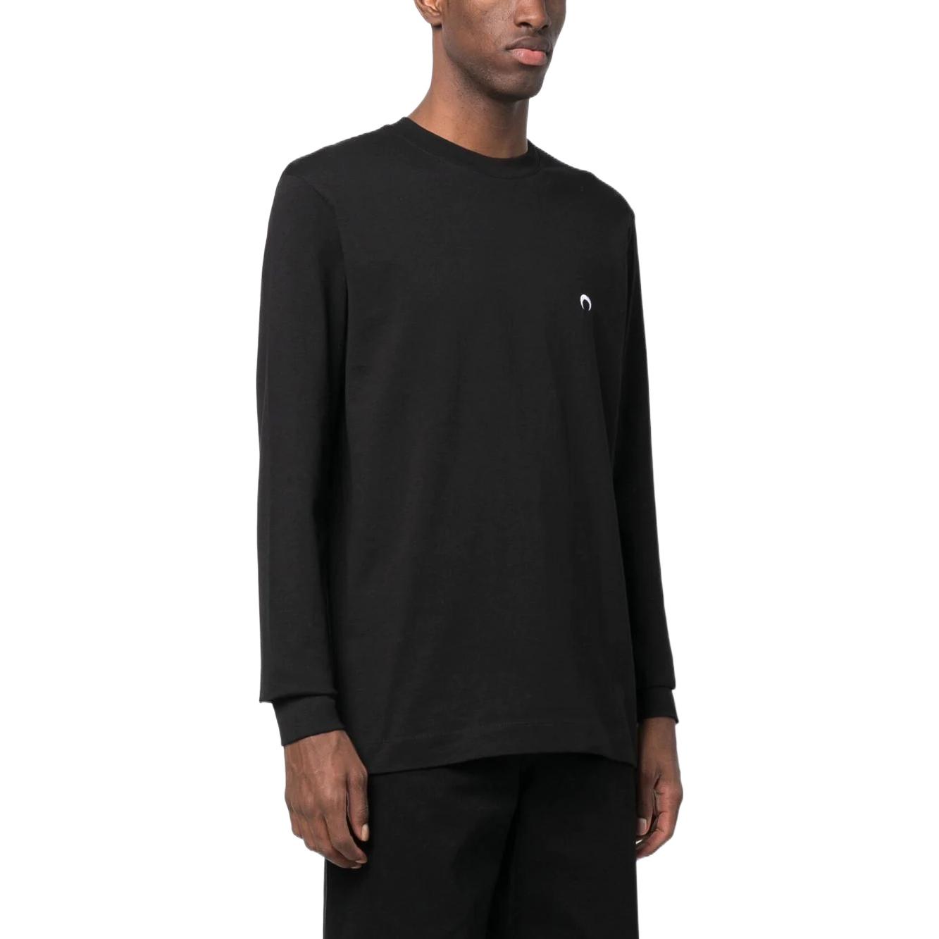 Purchase Marine Serre SS23 黑色長袖圓領套頭T恤 T281SS23MCO002100