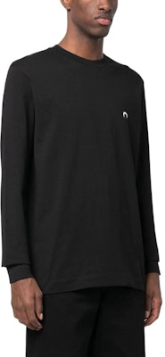 Marine Serre SS23 黑色長袖圓領套頭T恤 T281SS23MCO002100 Purchase Marine Serre SS23 黑色長袖圓領套頭T恤 T281SS23MCO002100