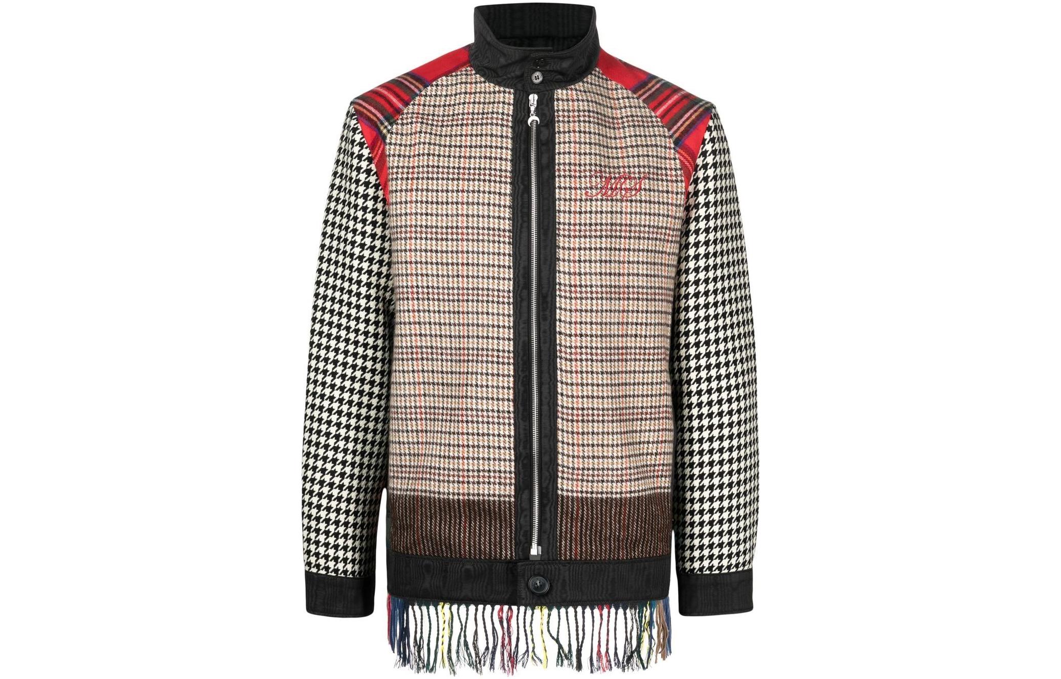 Marine Serre SS23 Houndstooth Patchwork Jacket Brown J050FW2222MUWOVO0001