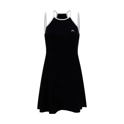 Marine Serre SS23 Logo Sleeveless Bodycon Dress Black D195SS23WJERCO002200
