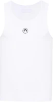Marine Serre SS24 Graphic Print Sleeveless White Tank Top for Men. MTT081CJER0011-WHITE Marine Serre SS24 Graphic Print Sleeveless White Tank Top for Men. MTT081CJER0011-WHITE
