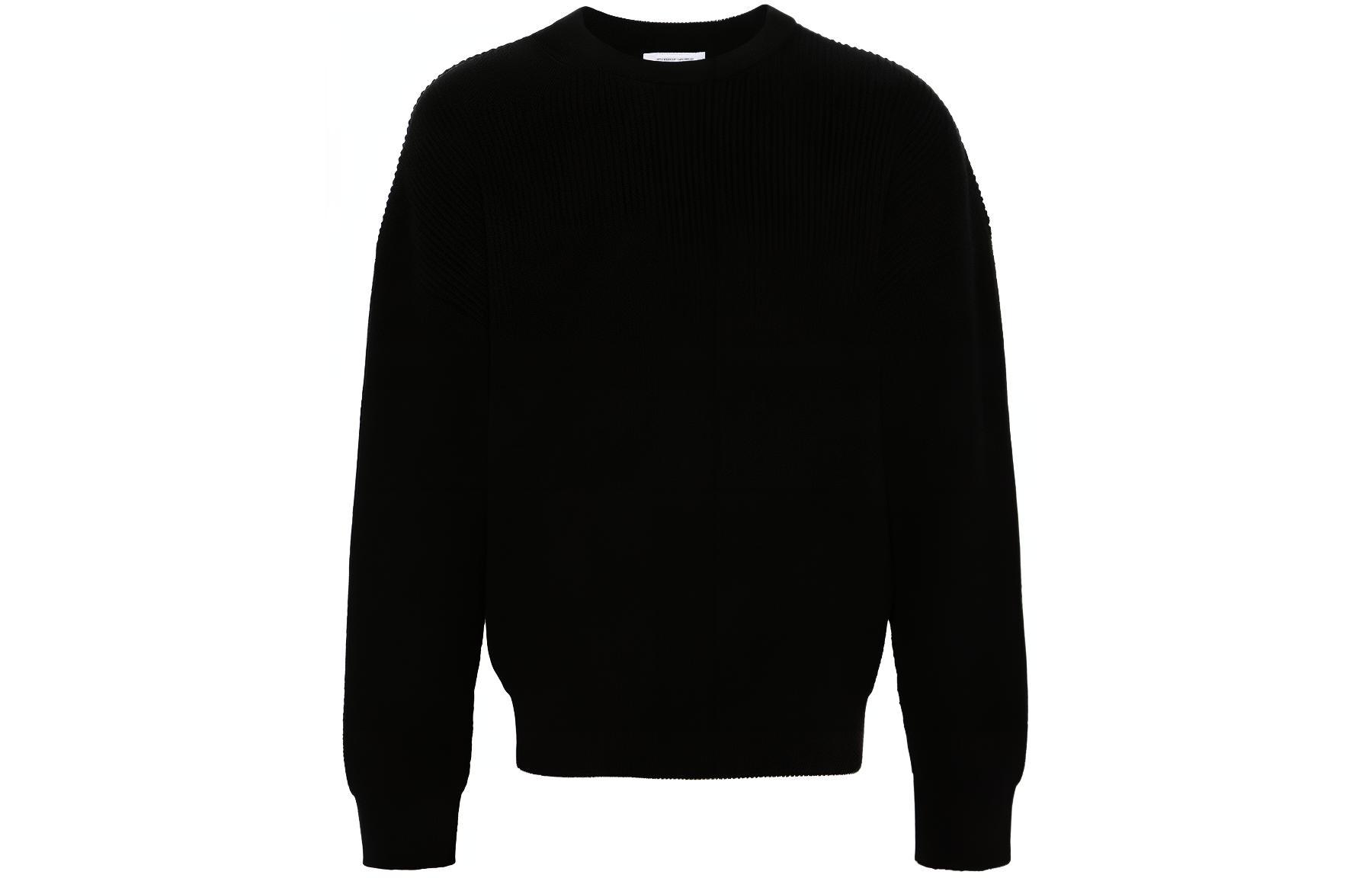 Marine Serre SS24 Pattern Crewneck Pullover Knit Sweatshirt Black Mens MTK006BK99-BLACK