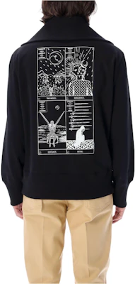 Marine Serre 塔羅印花半拉鍊連帽衫 黑色 T134XRCO0021 Buy Marine Serre 塔羅印花半拉鍊連帽衫 黑色 T134XRCO0021