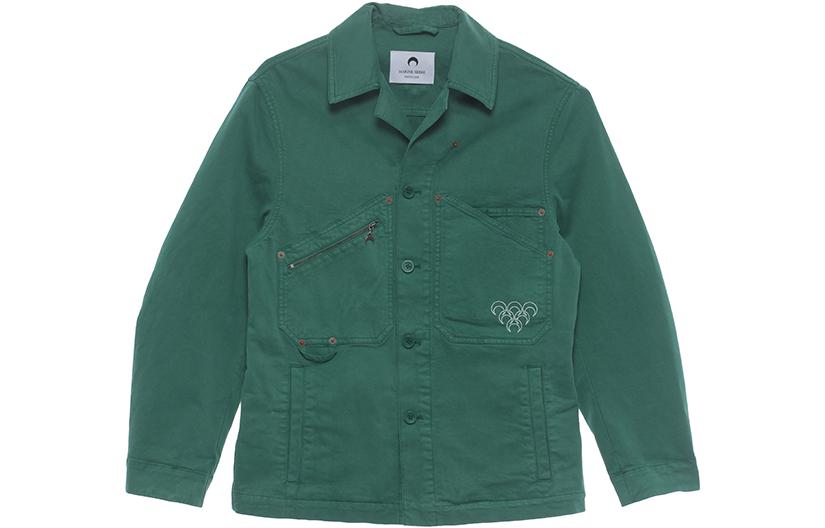 Marine Serre Unisex Solid Green Button-Up Collar Jacket J106SS23X-31