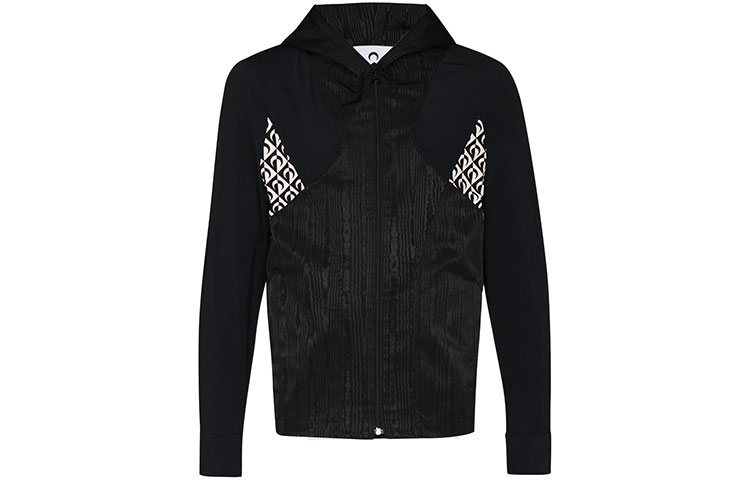 Marine Serre x Browns Moon Lozenge Hooded Jacket Black Menswear T133BROWNSM