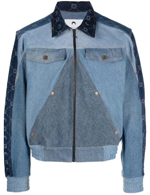 Marine Serre拼接藍色拉鏈外套長袖上衣 J105SS23MUDENCO06 Buy Marine Serre拼接藍色拉鏈外套長袖上衣 J105SS23MUDENCO06