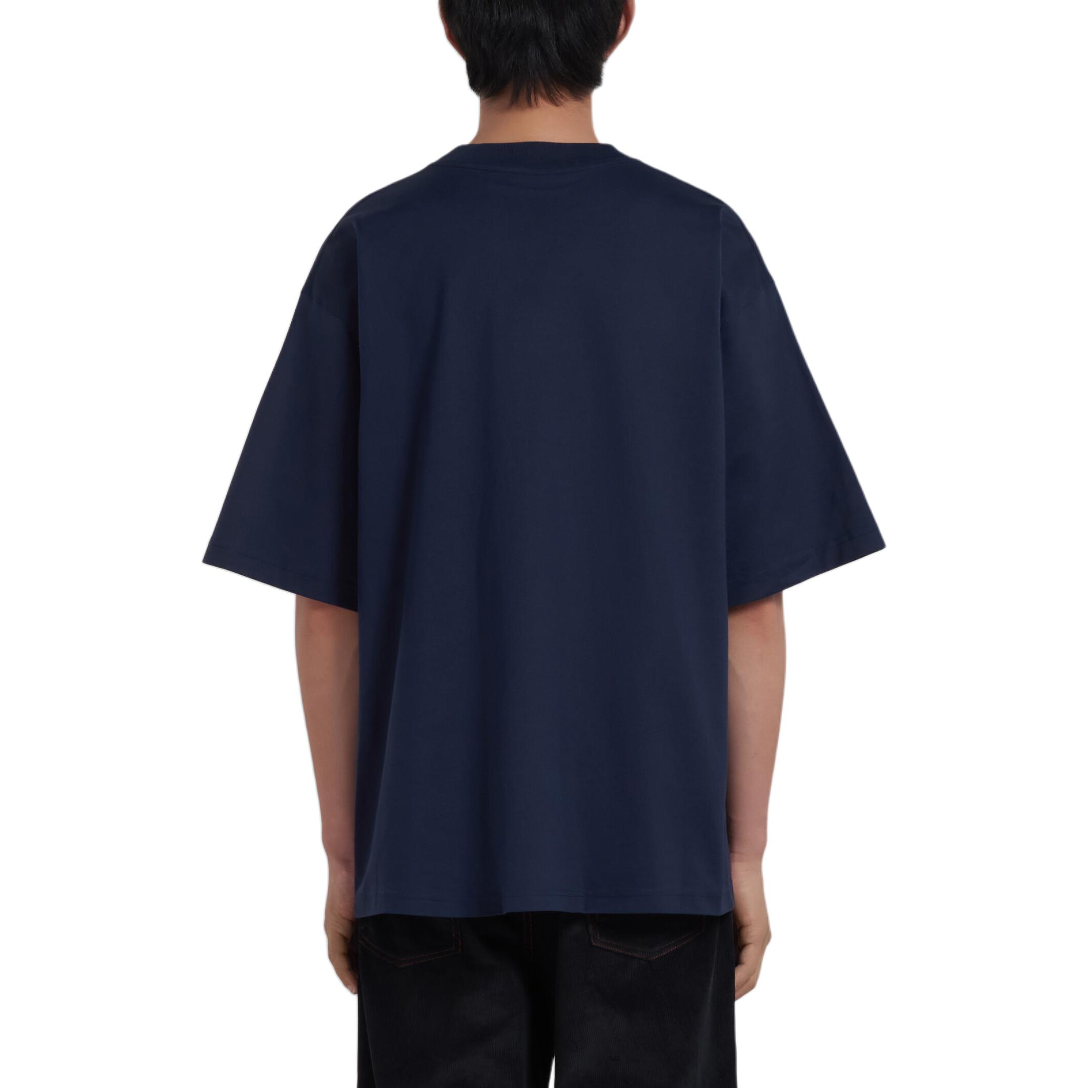 Purchase マルニ ブルーブラック ロゴ ラウンドネック 半袖Tシャツ HUMU0223P1SCS87LOB99