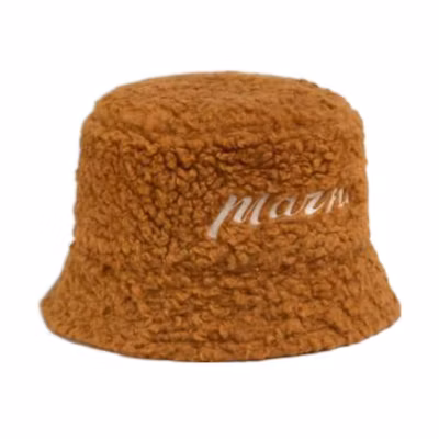 MARNI Brown Acrylic Bucket Hat with Letter Embroidery. CLZC0110S0UTA11700M07