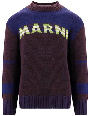 MARNI Brown Colorblock Letter Print Turtleneck Sweater GCMG0345Q0-UFWH13-MLM80 Buy MARNI Brown Colorblock Letter Print Turtleneck Sweater GCMG0345Q0-UFWH13-MLM80
