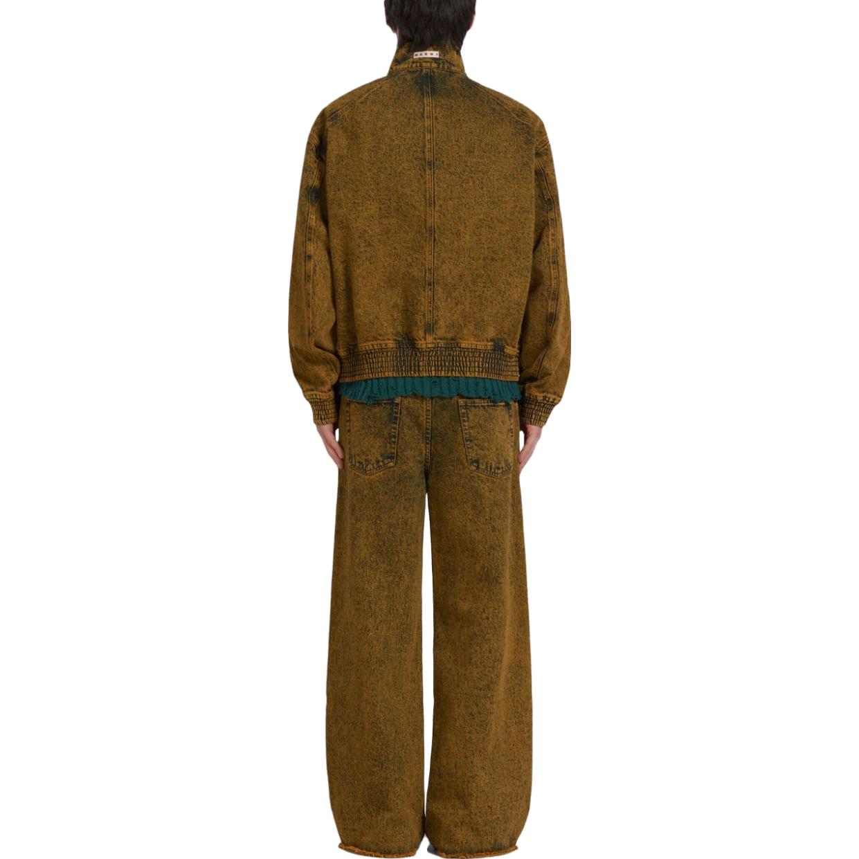 Shop Jaket Poket Kolar Berdiri Coklat MARNI JUJU0038A0-USCV35-MMY56