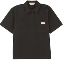 MARNI Half-Zip Solid Color Short Sleeve T-Shirt Gray JPMU0010AX-UTC310-00N80 MARNI Half-Zip Solid Color Short Sleeve T-Shirt Gray JPMU0010AX-UTC310-00N80