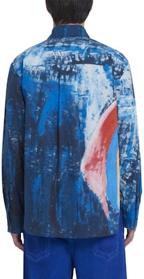 MARNI Hand-Painted Print Button-Up Long Sleeve Shirt Blue CUMU0212A0-UTC255-RAB56 Shop MARNI Hand-Painted Print Button-Up Long Sleeve Shirt Blue CUMU0212A0-UTC255-RAB56