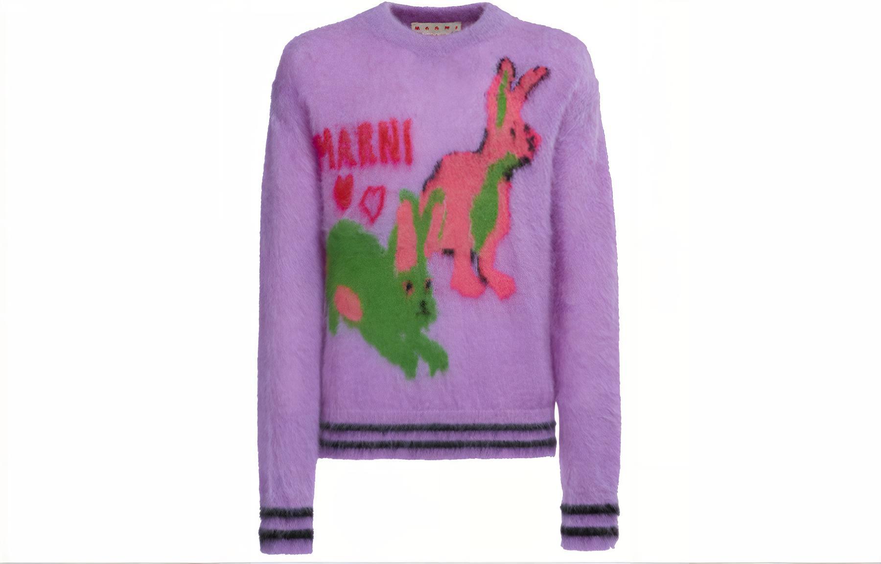 MARNI  Lunar New Year Rabbit Jacquard Knit Sweater SS23 Limited Edition GCMG0298Q0-UFU158-00C05